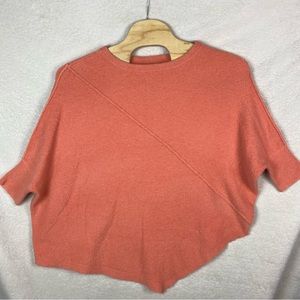 Lou and Grey Size M Oversized Coral Pink‎ Boucle Knit Comfy Poncho Casual